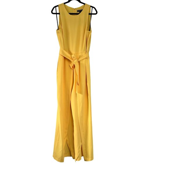 Spring, Summer Outfit. Yellow Jumpsuit Size 12 INC International Concepts. - Picture 1 of 16